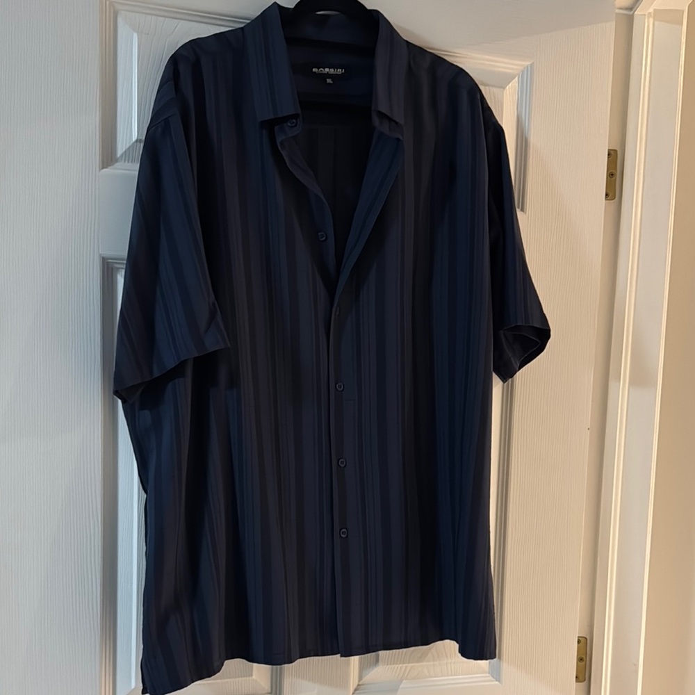 Bassiri Navy Casual Button Down Shirt